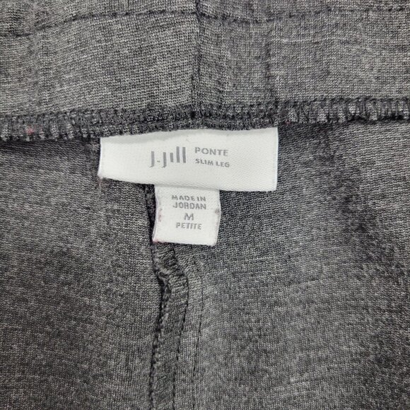 J. Jill Women's Ponte Slim Leg Charcoal Grey Stretchy Pull On Pants Size M - Picture 3 of 11